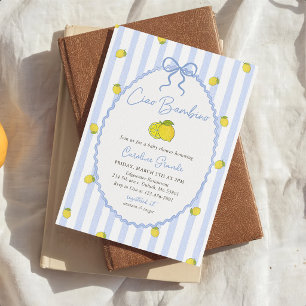 Invitation pour Baby Shower Citron Ciao Bambino