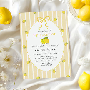 Invitation pour Baby Shower Citron Jaune