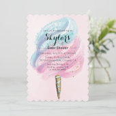 Invitation pour Baby Shower Cotton Candy (Debout devant)
