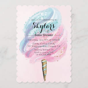 Invitation pour Baby Shower Cotton Candy