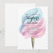Invitation pour Baby Shower Cotton Candy (Devant / Derrière)