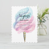 Invitation pour Baby Shower Cotton Candy (Debout devant)