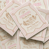 Invitation pour Baby Shower Cowgirl à rayure rose