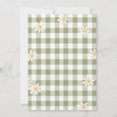 Invitation pour Baby Shower Daisy Gingham Hello (Dos)