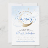 Invitation pour Baby Shower "Dans la Lune" (Devant)