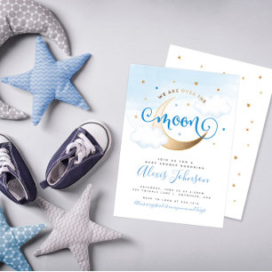 Invitation pour Baby Shower "Dans la Lune"