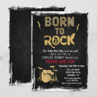 Invitation pour Baby Shower de Bébé Star du Rock N