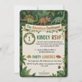 Invitation pour Baby Shower de Dinosaure de la Jun (Dos)