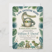 Invitation pour Baby Shower de Dinosaure de la Jun (Devant)