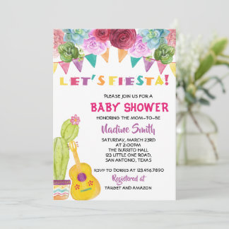 Invitation pour Baby Shower de Fête Bohème Mexicai