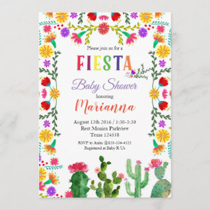 Invitation pour Baby Shower de Fiesta Mexicaine Ci