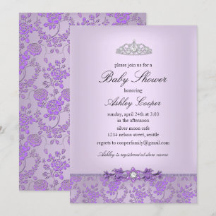 Invitation pour Baby Shower de la Princesse Violet