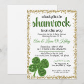 Invitation pour Baby Shower de la Saint-Patrick Sh (Devant / Derrière)