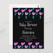 Invitation pour Baby Shower de la Saint-Valentin à (Devant / Derrière)