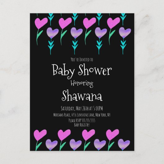 Invitation pour Baby Shower de la Saint-Valentin à (Devant)