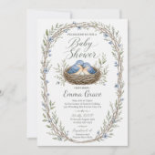 Invitation pour Baby Shower de Mésanges bleues de (Devant)