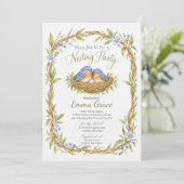 Invitation pour Baby Shower de Mésanges bleues de (Debout devant)