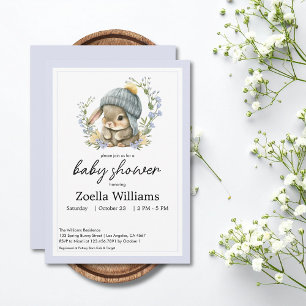 Invitation pour Baby Shower de printemps avec un L