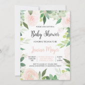 Invitation pour Baby Shower de Succulente Rose (Devant)