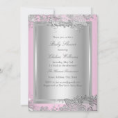 Invitation pour Baby Shower Diamant & Tiare Argent (Dos)