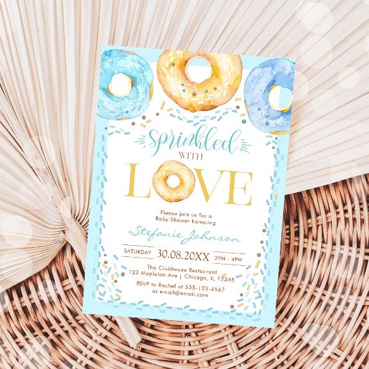 Invitation pour Baby Shower Donut Parsemé d'Amour