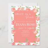 Invitation pour Baby Shower Douce comme une Pêche (Devant)