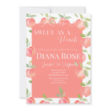 Invitation pour Baby Shower Douce comme une Pêche