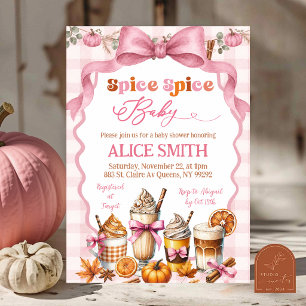 Invitation pour baby shower Fall Pink Spice Spice