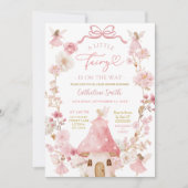 Invitation pour Baby Shower Fée Coquette Ruban Ros (Devant)