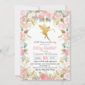 Invitation pour Baby Shower Fée Florale (Devant)