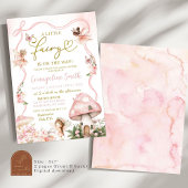 Invitation pour Baby Shower Fée Florale Rose