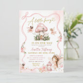 Invitation pour Baby Shower Fée Rose (Debout devant)