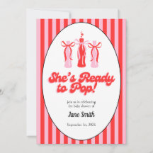 Invitation pour Baby Shower Fille au Soda Rouge et