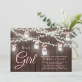 Invitation pour Baby Shower Fille avec Guirlande L (Debout devant)