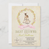 Invitation pour Baby Shower Fille Cerf (Devant)