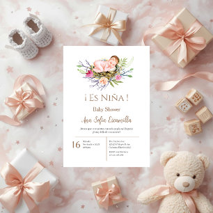Invitation pour Baby Shower fille espagnole