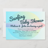 Invitation pour Baby Shower Fille Été Surf Plage (Devant)