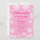 Invitation pour baby shower fille flocon de neige (Devant)