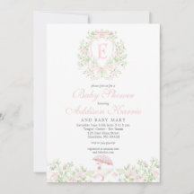 Invitation pour Baby Shower Fille Preppy Silly Goo