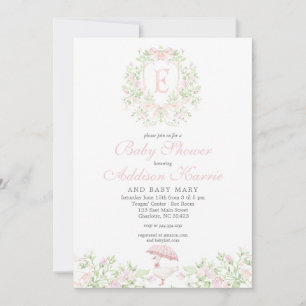 Invitation pour Baby Shower Fille Preppy Silly Goo
