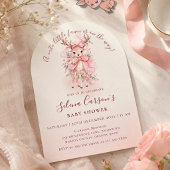 Invitation pour Baby Shower Fille Rose Mignonne Fa