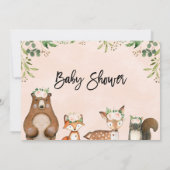 Invitation pour Baby Shower Fille Sauvage Une Forê (Dos)