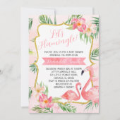 Invitation pour Baby Shower Flamant Rose (Devant)