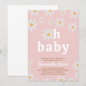 Invitation pour Baby Shower Fleur de Daisy (Devant / Derrière)