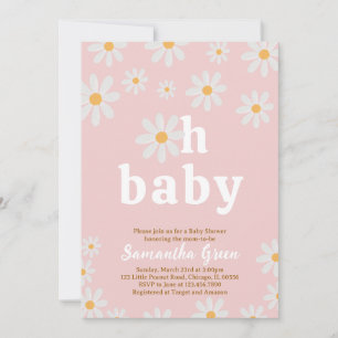 Invitation pour Baby Shower Fleur de Daisy
