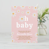Invitation pour Baby Shower Fleur de Marguerite (Debout devant)