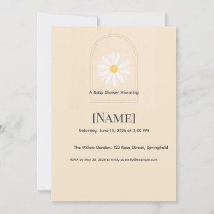 Invitation pour Baby Shower Fleur de Marguerite, M