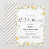 Invitation pour Baby Shower Fleur, Invitation de F (Devant / Derrière)