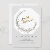 Invitation pour Baby Shower Fleurs Délicates (Devant)