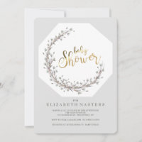 Invitation pour Baby Shower Fleurs Délicates